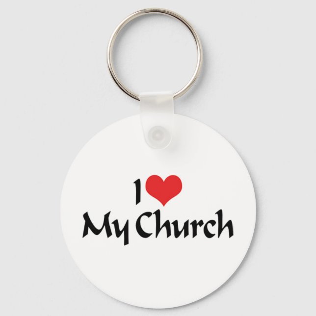 I Love My Church Keychain (Front)