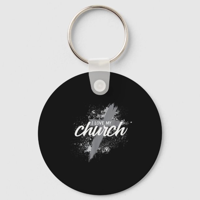 I Love My Church - Midland New Life Vineyard, Mi  Key Ring (Front)
