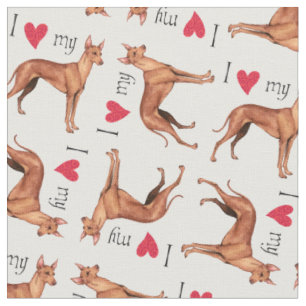 I Love my Cirneco dell'Etna Fabric