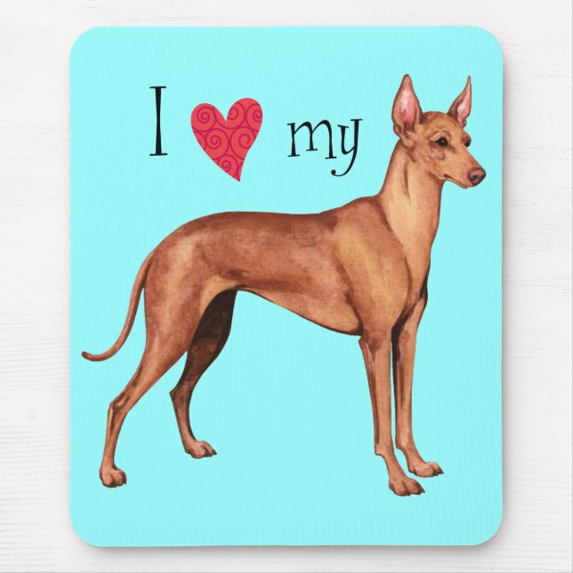 I Love my Cirneco dell'Etna Mouse Mat (Front)