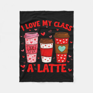 I Love My Cl A Latte Heart Leopard Coffee Women Te Fleece Blanket