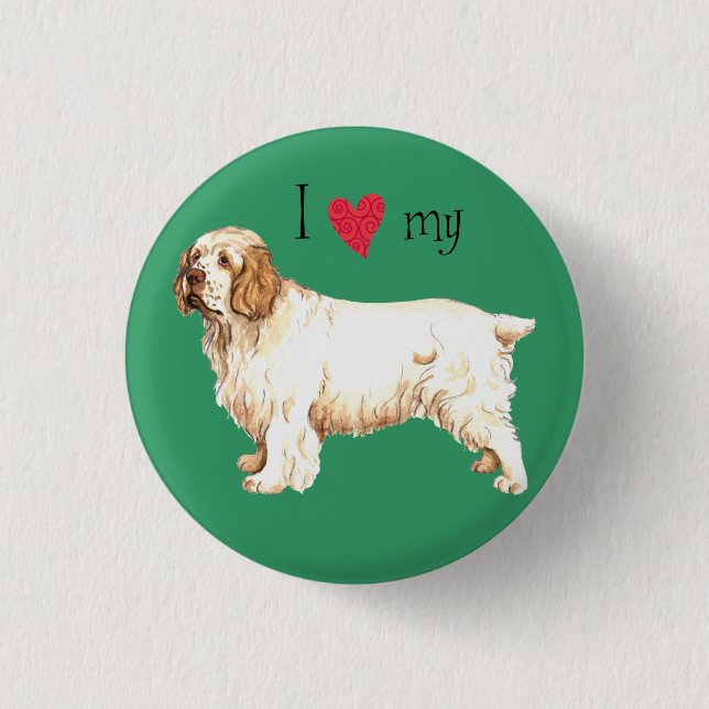 I Love my Clumber Spaniel 3 Cm Round Badge (Front)