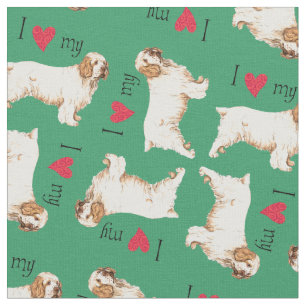 I Love my Clumber Spaniel Fabric