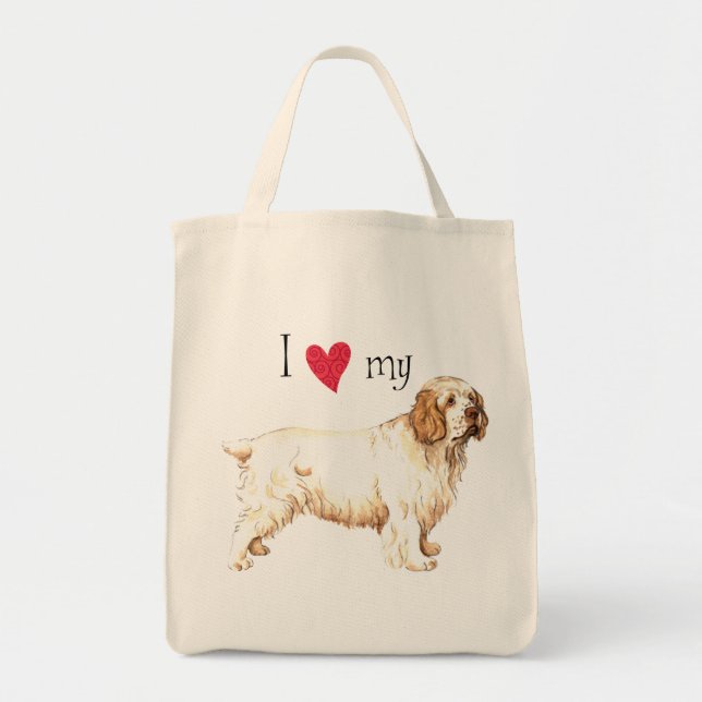 I Love my Clumber Spaniel Tote Bag (Front)