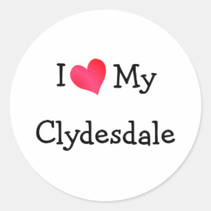 I Love My Clydesdale Classic Round Sticker