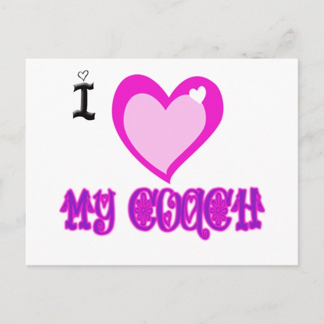 I Love MY COACH Postcard (Front)