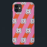 I Love My Coastie iPhone 11 Case<br><div class="desc">I Love My Coastie with Coast Guard anchors and pink and orange stripes</div>