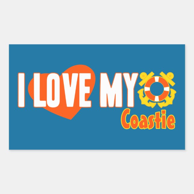 I Love My Coastie! Rectangular Sticker (Front)