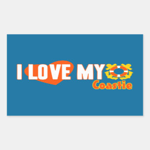 I Love My Coastie! Rectangular Sticker