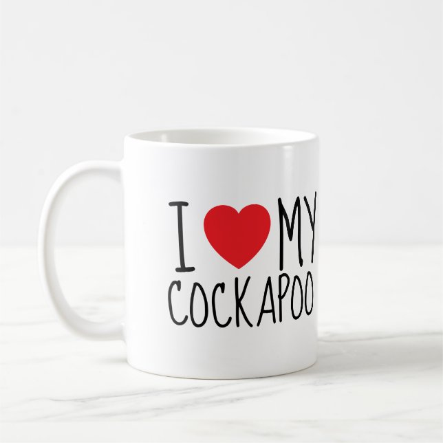 I Love My Cockapoo – Cute Dog Lover Mug Brown (Left)