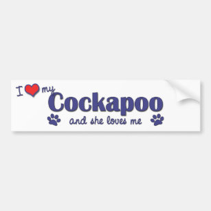 I Love My Cockapoo (Female Dog) Bumper Sticker