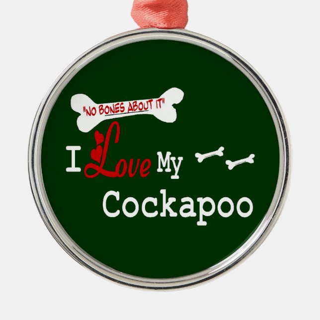 I Love My Cockapoo Metal Tree Decoration (Front)