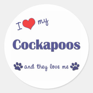 I Love My Cockapoos (Multiple Dogs) Classic Round Sticker