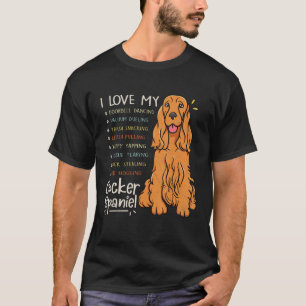 I Love My Cocker Spaniel Dog Mum Dad Funny Cute T-Shirt