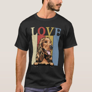 I Love My Cocker Spaniel Vintage Retro Dog Mum Dad T-Shirt
