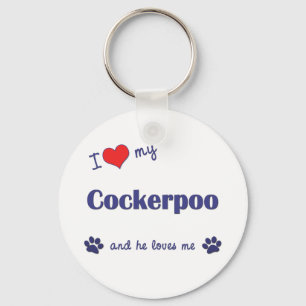 I Love My Cockerpoo (Male Dog) Key Ring