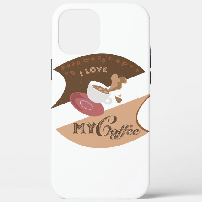 I Love My Coffee Retro Diner Java Splash Case-Mate iPhone Case (Back)