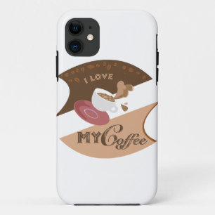 I Love My Coffee Retro Java iPhone 11 Case