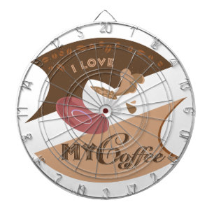 I Love My Coffee Retro Java Dartboard