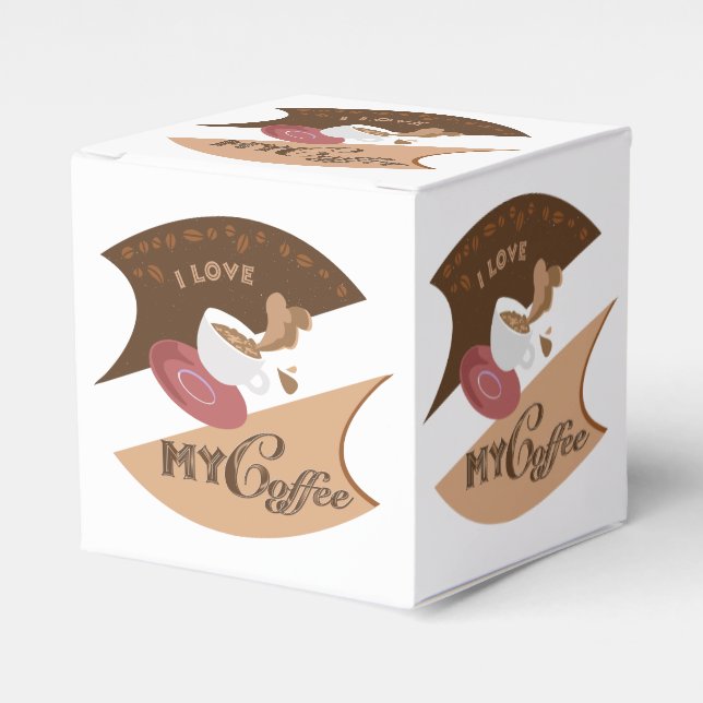 I Love My Coffee Retro Java Favour Box (Front Side)