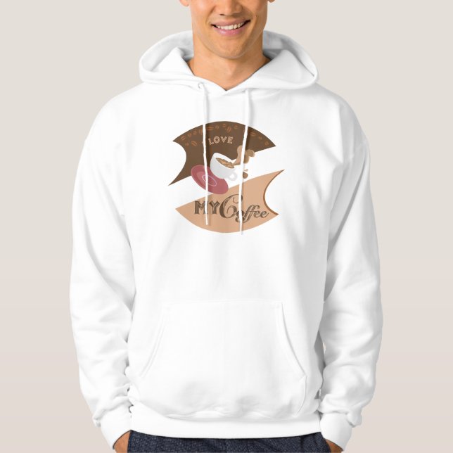 I Love My Coffee Retro Java Hoodie (Front)