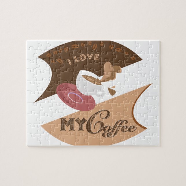 I Love My Coffee Retro Java Jigsaw Puzzle (Horizontal)