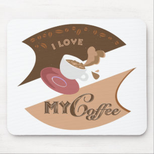 I Love My Coffee Retro Java Mouse Mat