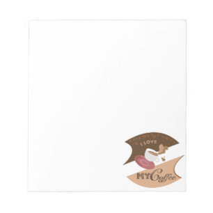 I Love My Coffee Retro Java Notepad