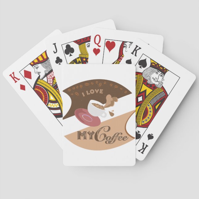 I Love My Coffee Retro Java Playing Cards (Back)