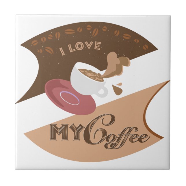 I Love My Coffee Retro Java Tile (Front)