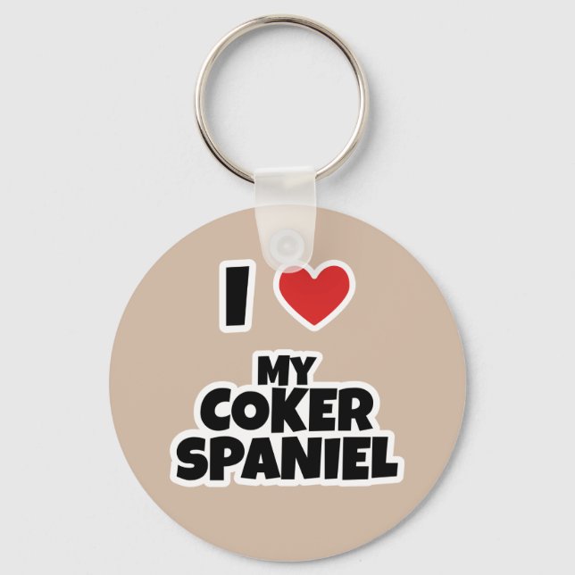 I love my Coker Spaniel Key Ring (Front)