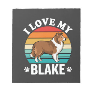 I Love My Collie Dog Retro Sunset Notepad