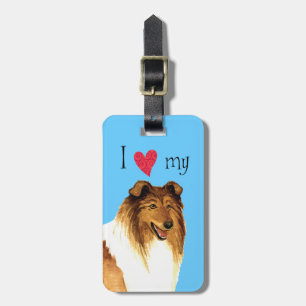 I Love my Collie Luggage Tag