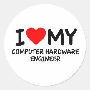 I love my computer hardware engineer classic round sticker