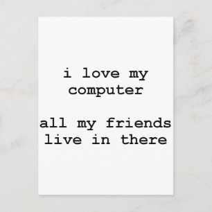 i love my computer postcard