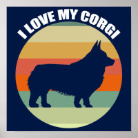 I Love My Corgi Beautiful Retro Sunset