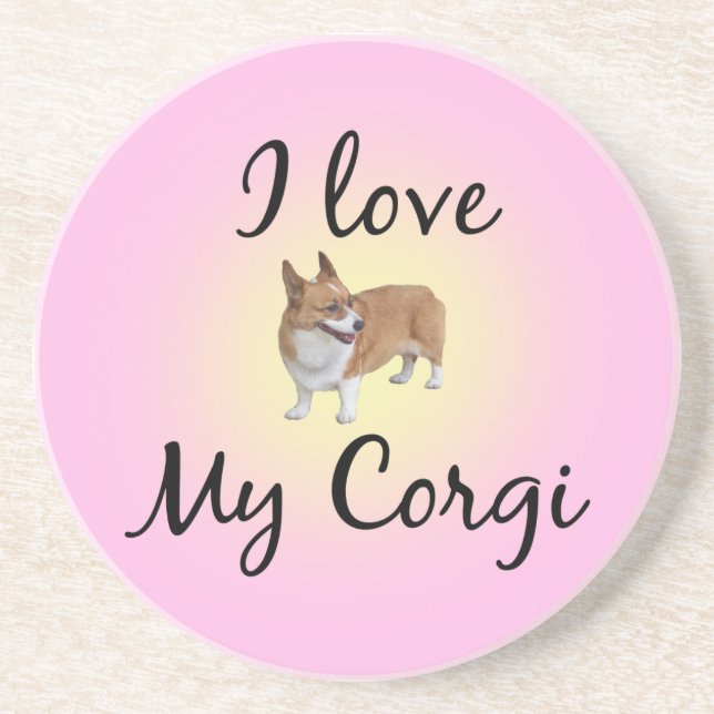 I Love My Corgi Coaster (Front)