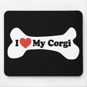 I Love My Corgi - Dog Bone Mouse Mat