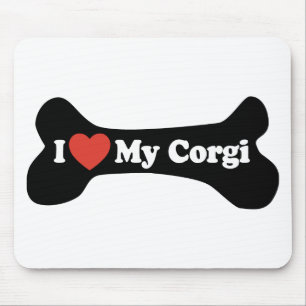 I Love My Corgi - Dog Bone Mouse Mat