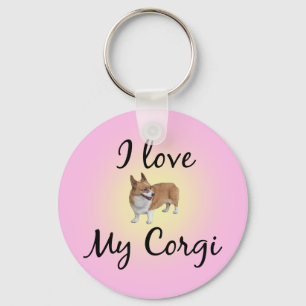 I Love My Corgi Key Ring