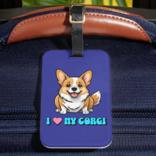 I Love My Corgi Luggage Tag