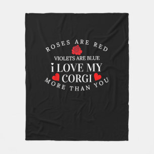 I Love My Corgi More Than You Funny Dog Lover Styl Fleece Blanket