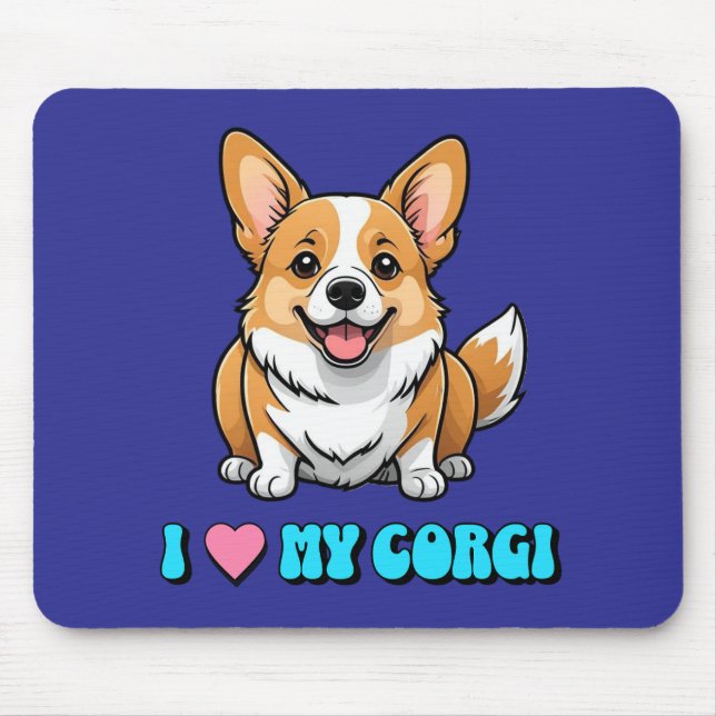 I Love My Corgi Mouse Mat (Front)