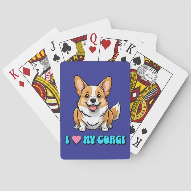 I Love My Corgi Playing Cards (Back)