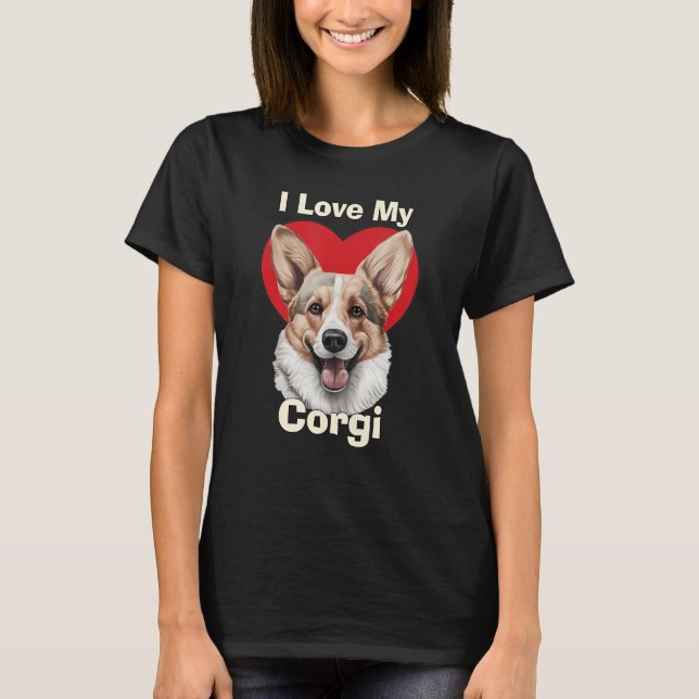 I Love My Corgi Puppy Dog T-Shirt (Front)