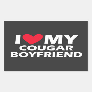 I Love My Cougar Boyfriend Rectangular Sticker