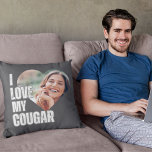 I Love My Cougar Girlfriend Photo Boyfriend Gift  Cushion<br><div class="desc">Bring humour and heart together with our 'I Love My Cougar' Funny Photo Boyfriend Gift Throw Pillow. This funny design makes for an ideal gift, whether it's his birthday, an anniversary, and is perfect for any boyfriend who is dating an older woman. Surprise him with a gift that goes beyond...</div>