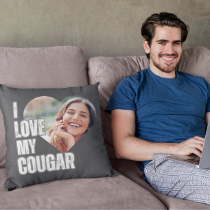 I Love My Cougar Girlfriend Photo Boyfriend Gift  Cushion