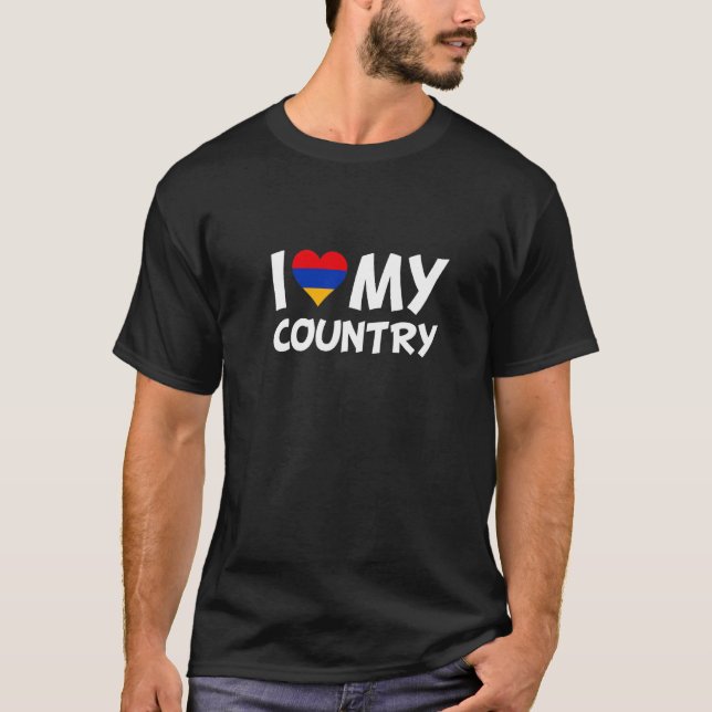 I Love My Country Armenia Armenian Flag Heart T-Shirt (Front)