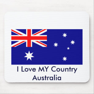 I Love MY Country Australia Flag Template Mouse Mat